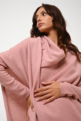 Poncho Carra 100% cachemire - Bois de rose