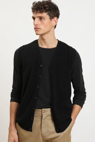 Gilet sans manches Hugo 100% cachemire, 2 fils - Col en V - Noir