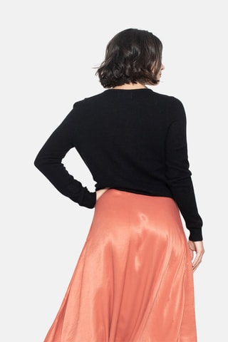 Gilet Caron 100% cachemire, 2 fils - Col rond - Noir