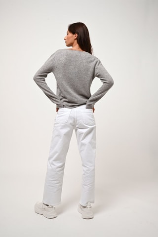  Gilet Chalais 100% cachemire, 2 fils - Col en V - Gris chiné