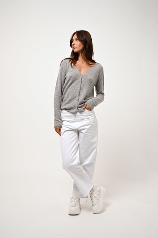  Gilet Chalais 100% cachemire, 2 fils - Col en V - Gris chiné