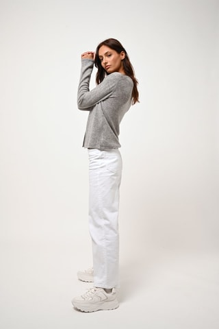  Gilet Chalais 100% cachemire, 2 fils - Col en V - Gris chiné