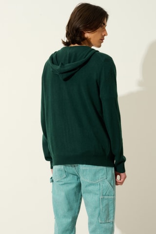 Gilet à capuche Neurre 100% cachemire - Cyprès