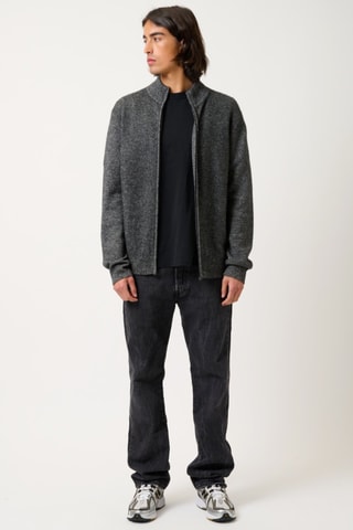 Gilet Lyna 100% cachemire - Col montant - Noir et blanc