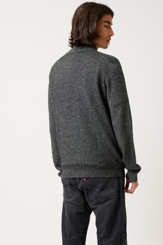 Gilet Lyna 100% cachemire - Col montant - Noir et blanc