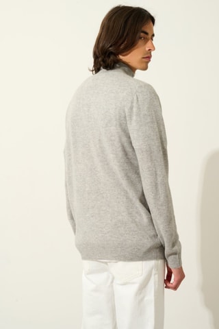 Gilet Albaron 100% cachemire - Col montant - Nuage chiné