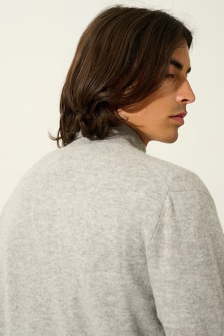 Gilet Albaron 100% cachemire - Col montant - Nuage chiné