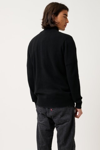 Gilet Albaron 100% cachemire - Col montant - Noir