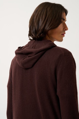 Gilet à capuche Neurre 100% cachemire - Chocolat