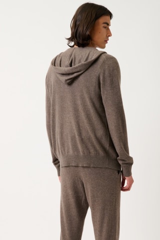 Gilet à capuche Neurre 100% cachemire - Taupe chiné