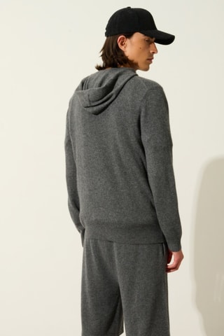 Gilet à capuche Neurre 100% cachemire - Anthracite chiné