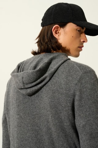 Gilet à capuche Neurre 100% cachemire - Anthracite chiné