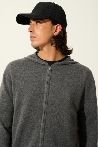 Gilet à capuche Neurre 100% cachemire - Anthracite chiné