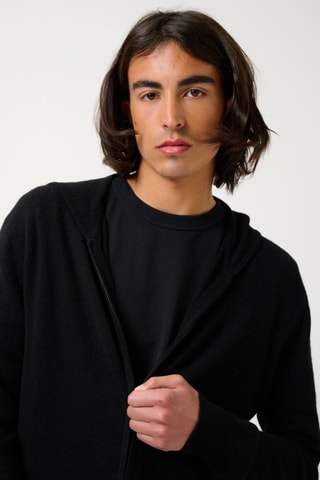 Gilet à capuche Neurre 100% cachemire - Noir