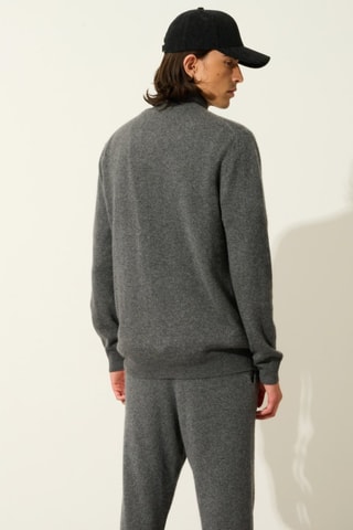 Gilet Albaron 100% cachemire - Col montant - Anthracite chiné