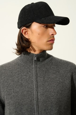 Gilet Albaron 100% cachemire - Col montant - Anthracite chiné