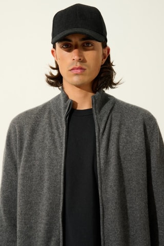 Gilet Albaron 100% cachemire - Col montant - Anthracite chiné