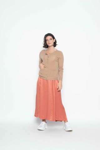 Gilet Caron 100% cachemire, 2 fils - Col rond - Camel chiné