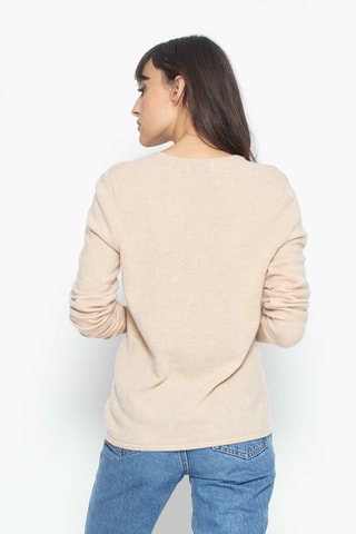 Gilet Chalais 100% cachemire, 2 fils -  Col en V - Beige