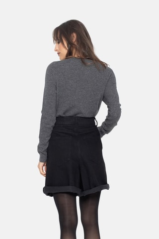 Gilet Caron 100% cachemire, 2 fils - Col rond - Anthracite chiné