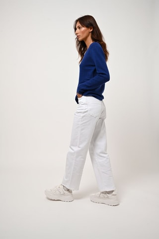  Gilet Chalais 100% cachemire, 2 fils - Col en V - Bleu