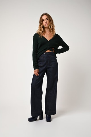  Gilet Chalais 100% cachemire, 2 fils - Col en V - Cyprès