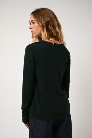  Gilet Chalais 100% cachemire, 2 fils - Col en V - Cyprès