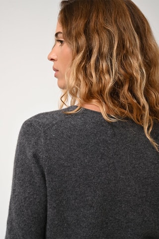  Gilet Chalais 100% cachemire, 2 fils - Col en V - Anthracite chiné