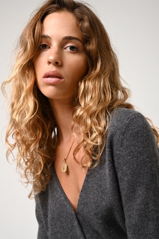  Gilet Chalais 100% cachemire, 2 fils - Col en V - Anthracite chiné