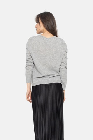 Gilet Caron 100% cachemire, 2 fils - Col rond - Gris chiné