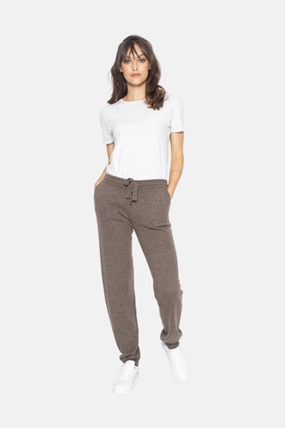 Jogging Ferrand 100% cachemire, 2 fils - Taupe chiné