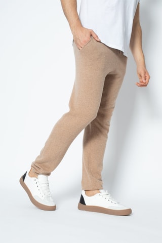 Jogging Bichet 100% cachemire, 2 fils - Marron chiné