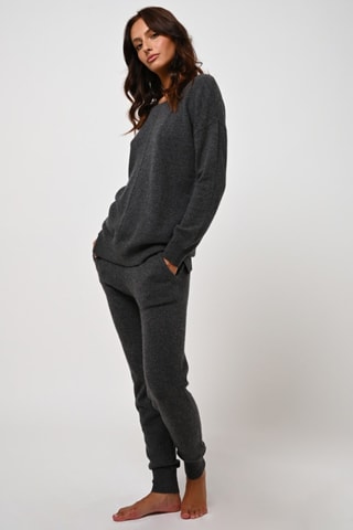 Jogging Ferrand 100% cachemire, 2 fils - Anthracite chiné