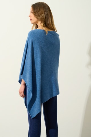 Poncho Carra 100% cachemire, 2 fils - Bleu foncé