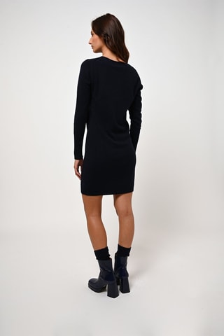 Robe pull Armet 100% cachemire, 2 fils - Col rond - Bleu marine