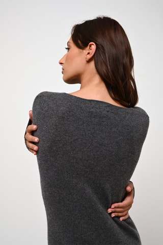Robe pull Armet 100% cachemire, 2 fils - Col rond - Anthracite chiné