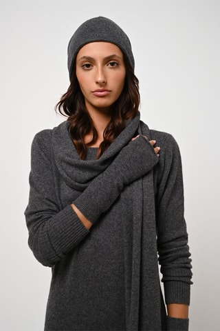 Robe pull Armet 100% cachemire, 2 fils - Col rond - Anthracite chiné