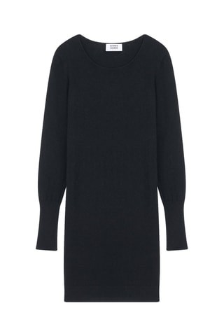 Robe pull Armet 100% cachemire, 2 fils - Col rond - Noir