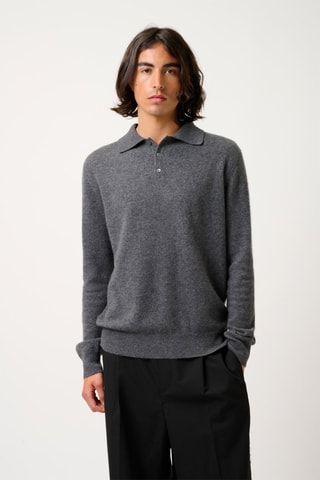 Polo Charvet 100% cachemire, 2 fils - Gris
