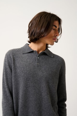 Polo Charvet 100% cachemire, 2 fils - Gris