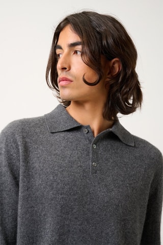 Polo Charvet 100% cachemire, 2 fils - Gris