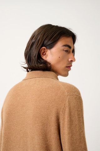 Polo Charvet 100% cachemire, 2 fils - Noisette