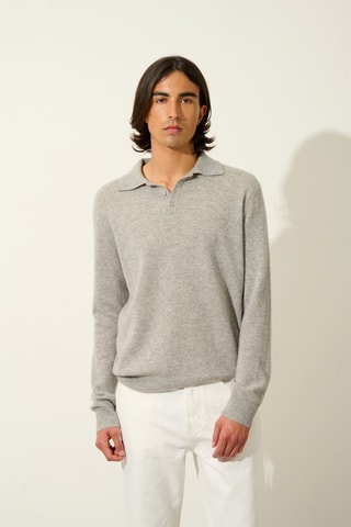 Polo Charvet 100% cachemire, 2 fils - Gris