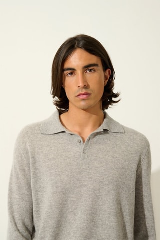 Polo Charvet 100% cachemire, 2 fils - Gris