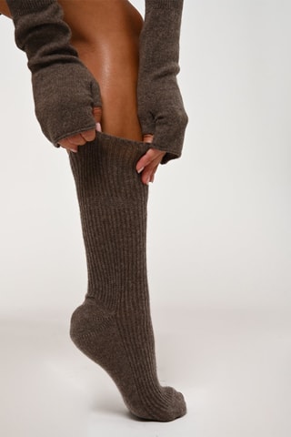 Chaussettes Chewila 100% cachemire, 4 fils - Taupe chiné