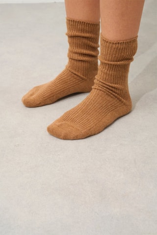 Chaussettes Chewila 100% cachemire, 4 fils - Camel