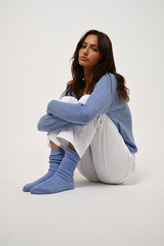 Chaussettes Chewila 100% cachemire, 4 fils - Ciel
