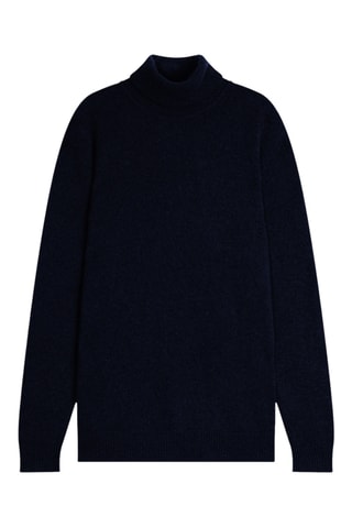 Pull Martin 100% cachemire, 4 fils - Col montant - Bleu marine