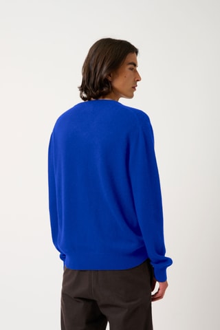 Pull Agel 100% cachemire, 2 fils - Col en V - Indigo