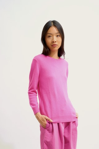 Pull Estaris 100% cachemire, 2 fils - Col rond - Rose